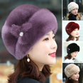 thumbnail image 3 of Female Hat Cold Resistant Russian Casual Winter Thermal Middle-aged Ladies Cap, 3 of 4