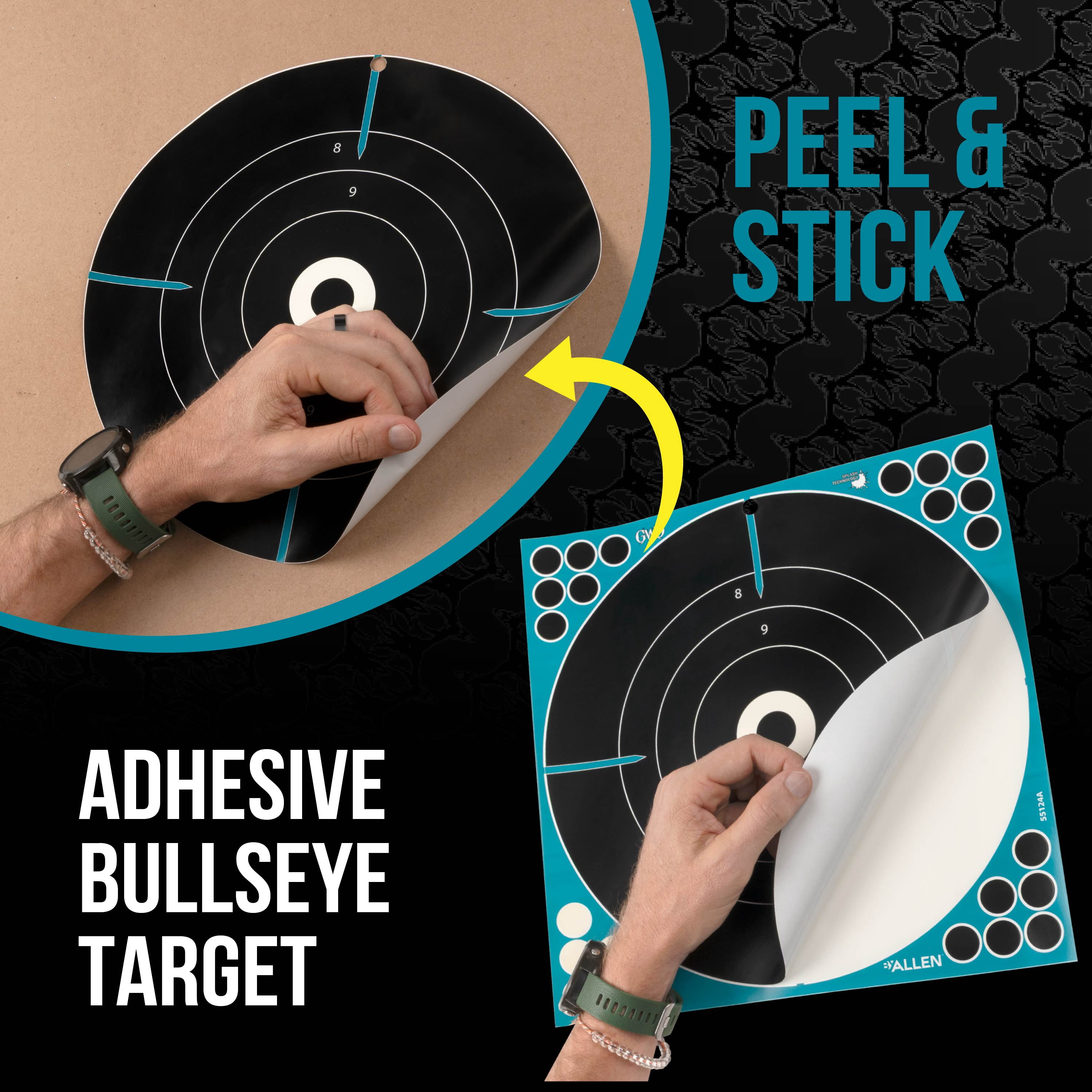Girls With Guns Splash Adhesive Bullseye Targets, 12 x 12 Inch, 3 Pack