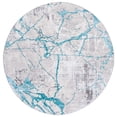 thumbnail image 2 of SAFAVIEH Amelia Pemala Abstract Area Rug, Gray/Aqua, 6'7" x 6'7" Round, 2 of 11