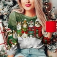 thumbnail image 5 of Womens Ugly Christmas Sweatshirt Funny 3D Cats Animal Graphic Christmas Cute Crewneck Long Sleeve Pullover Tops, 5 of 6