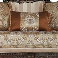 thumbnail image 3 of Traditional Style Wooden Sofa with 6 Pillows, Brown, 3 of 5