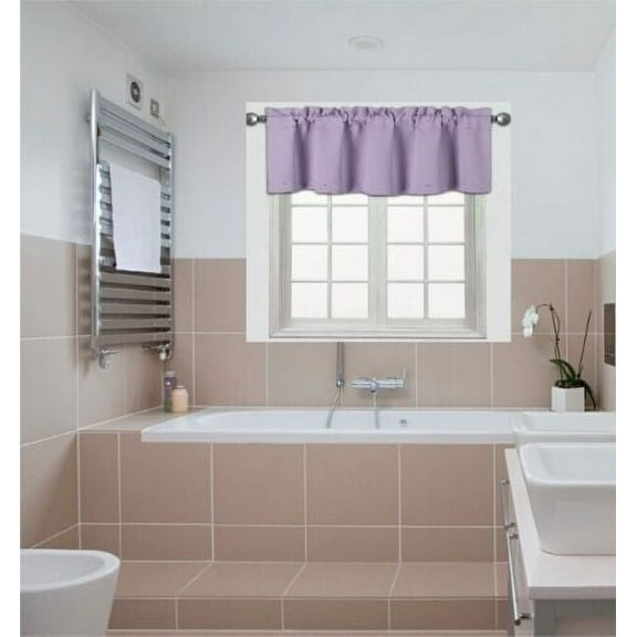 TVLO lilac blackout thermal valance for short window curtain with rod pocket for kitchen bathroom home decor 54" x 18" inch 1 valance