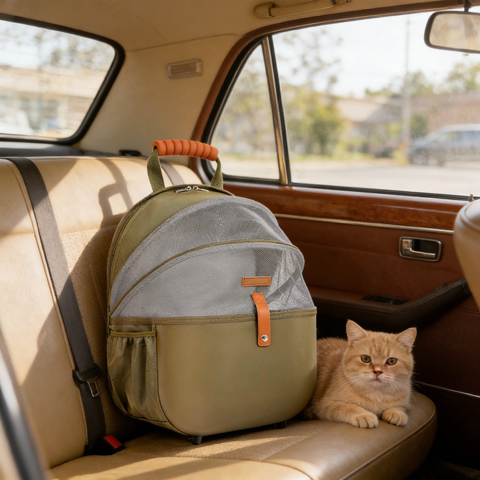 16.92X13.38X10.62 Inch Pet Backpack,Pet Cat Bag Out Portable Large Capacity Backpack Space Capsule Breathable Dog To Go With Supplies,Pet Supplies