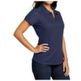 thumbnail image 4 of Mafoose Womens Short Sleeve Pinpoint Mesh Zip Polo True Navy 3XL, 4 of 4