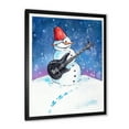 thumbnail image 2 of Designart Christmas Snowman Playing Guitar II Traditional Framed Wall Art, 2 of 4