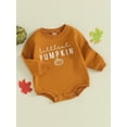 thumbnail image 4 of Musuos Baby Halloween Rompers 6 12 18 24Months Letter Print Long Sleeve Round Neck Bodysuit Infant Loose Fit Jumpsuits for Boys Girls, 4 of 10
