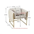 thumbnail image 7 of Accent Chair, Upholstered Single Sofa Chair with Metal Frame, Comfy Lazy Sofa Chair, Leisure Reading Chair for Living Room, Modern Bedroom Dressing Room Vanity Chair, Beige, 7 of 7