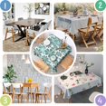 thumbnail image 4 of Teal Daisy Flower Pattern Square Tablecloth,Waterproof Square Table Cover,Wipeable Spillproof Washable Table Cover for Home Kitchen Party Decor 52"x52"(132x132cm), 4 of 6