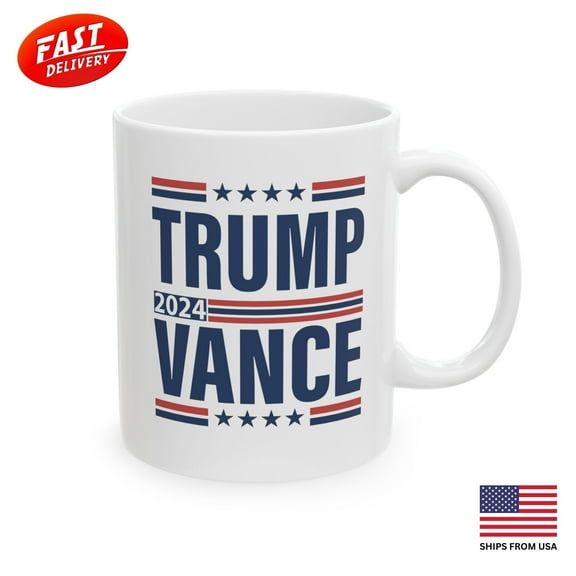 GCO Donald Trump Vance 2024 Coffee Mug MAGA 11oz White Ceramic Cup