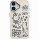 thumbnail image 1 of wonima11 Designed for iPhone Case, Cute Cat Butterfly Star Lucky Line Drawing Soft Phone Case (White,for iPhone 15), 1 of 1