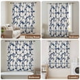 thumbnail image 6 of Beige Flower Pattern Sheer Curtains 45" Long, Retro Country Tie-dye Floral Abstract Blue Light Filering Curtains, Breathable Simi Curtain Privacy Drapes for Kitchen Bathroom Small Window Treatment, 6 of 9