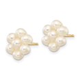 thumbnail image 3 of Auriga Fine Jewelry 10K Yellow Gold 3-4mm White Egg FWC Pearl Flower Stud Earrings for Women, 3 of 4