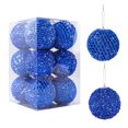 thumbnail image 3 of 12 bolas de Navidad de 8 cm para árbol de Navidad, adornos colgantes grandes con purpurina blanca y roja para el hogar, regalo de Año Nuevo 2025, 3 of 5