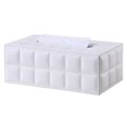 thumbnail image 1 of Pu Leather Tissue Box, Tissue Dispenser, 25 * 14 * 9.5cm (White), 1 of 5