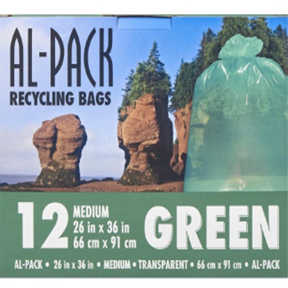 AL-Pack Medium Green Transparent Garbage Bag, 74 Litres,12 bags