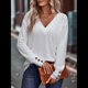 thumbnail image 4 of Camisa de Larga para Mujer, Atuendos de Otoño, Ropa Informal Elegante, Blusa Tipo Túnica con Cuello en V y Botones. S, 4 of 8