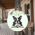 thumbnail image 3 of Boston Terrier Mother Book Lover Living That Dog Mom Life Happy Mother's Day Round Wood Sign Gentleman Dog Lover Gifts Hanging Wall Home Decor - 03004, 3 of 5