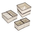 thumbnail image 1 of Juego de 6 piezas para sujetadores, bragas y calcetines: cajas de almacenamiento tipo cajón en tela a cuadros beige Organizador de ropa interior, 1 of 8