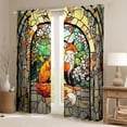thumbnail image 2 of Homewish Safari Fox Black Out Curtains For Female Men Adults,Chic Flowers Curtains Pack of 2 (42x63 Each),Exotic Style Bedroom Curtains,Lightweight Room Decor, 2 of 6