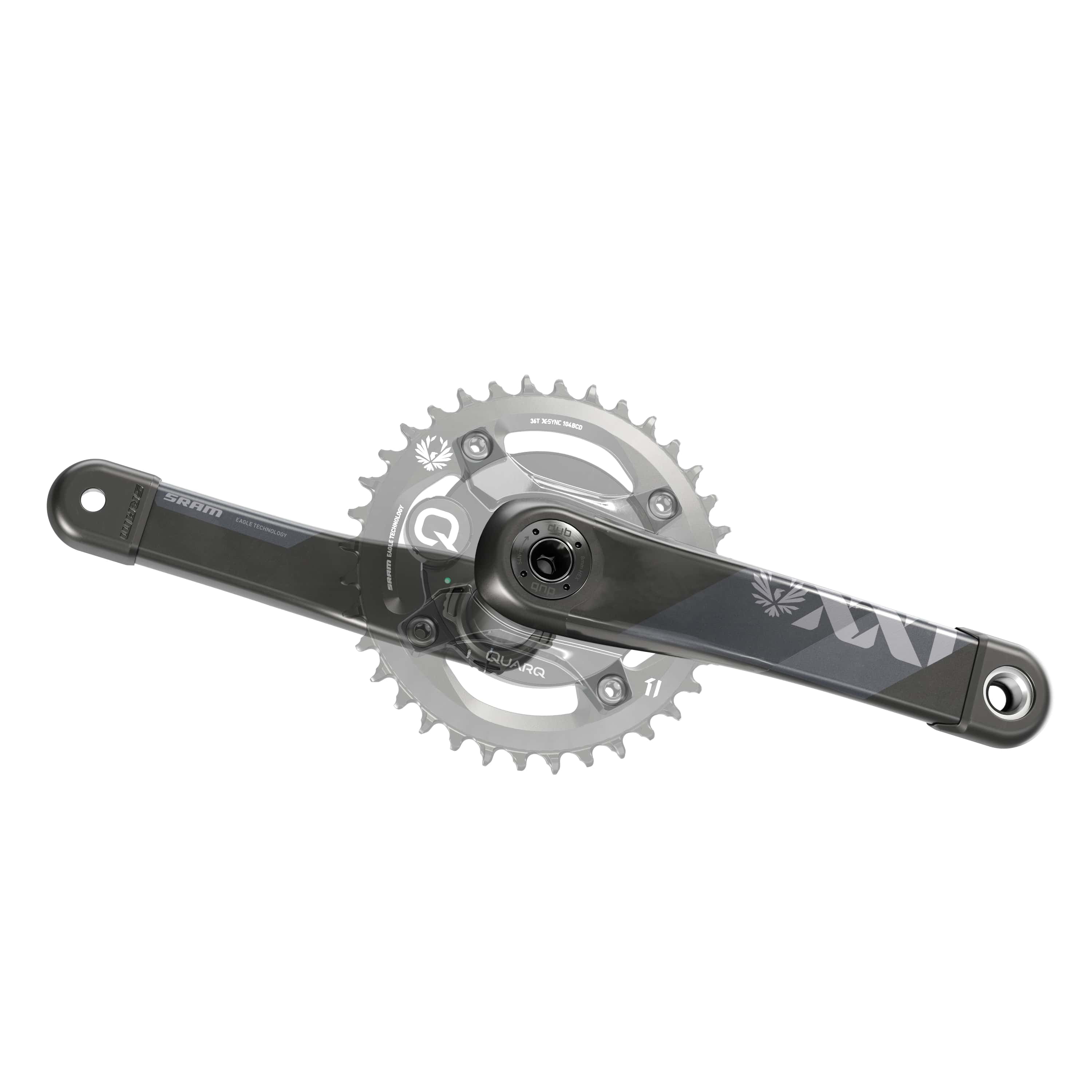 パーツ SRAM XX1 EagleDUB170mmCrankset,Boost 34T SRAM XX1 Eagle Carbon Boost Crankset - 170mm, 12-Speed, 34t