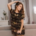 thumbnail image 3 of KLL Chemise de Nuit à Manches Courtes Imprimée pour Femmes Confortable Col Rond Mignonne à Volants, 3 of 6