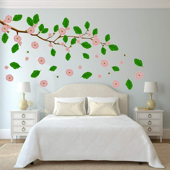 VWAQ Flower Tree Wall Decal - Leaves Stickers Tree Branch Decor 76 PCS - HOL25