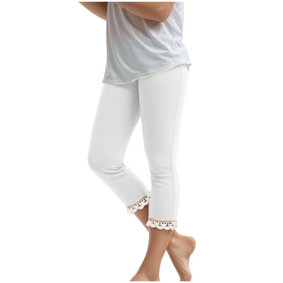 CZHQWE Girls Leggings Size 10-12 2T Leggings Girls Toddler Girls Leggings Polyester Leggings For Toddler Girls Pants Stretchy Baby Girl'S Pants Basic Leggings White 5-6 Years