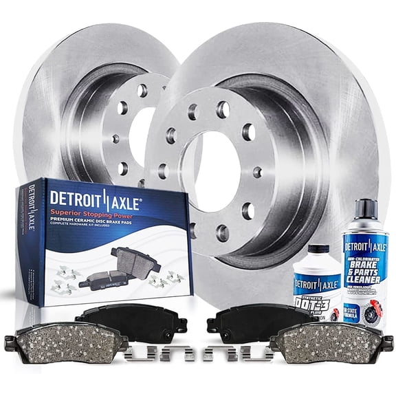 Detroit Axle - Rear Brake Kit for VW Jetta Passat GTI Audi A3 Quattro Q3 Bora Passat CC Tiguan EOS Disc Brake Rotors Ceramic Brake Pads: 11.26" Rotor