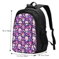 thumbnail image 4 of Yiaed cute rainbow mushroom Skull Print Laptop Backpack,Business Travel Durable Laptops Backpack with USB Charging Port,Water Resistant College Computer Bag, 4 of 5