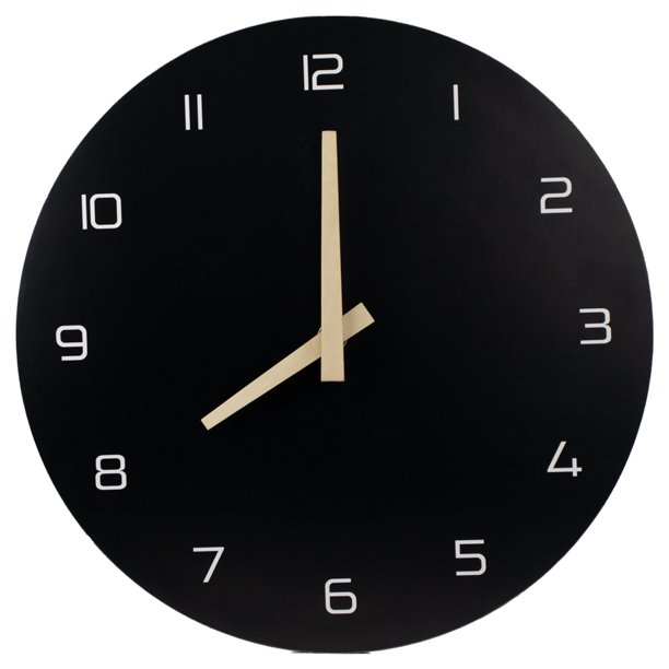 Reloj Pared Negro Manecillas Madera | 30x4x30 cm