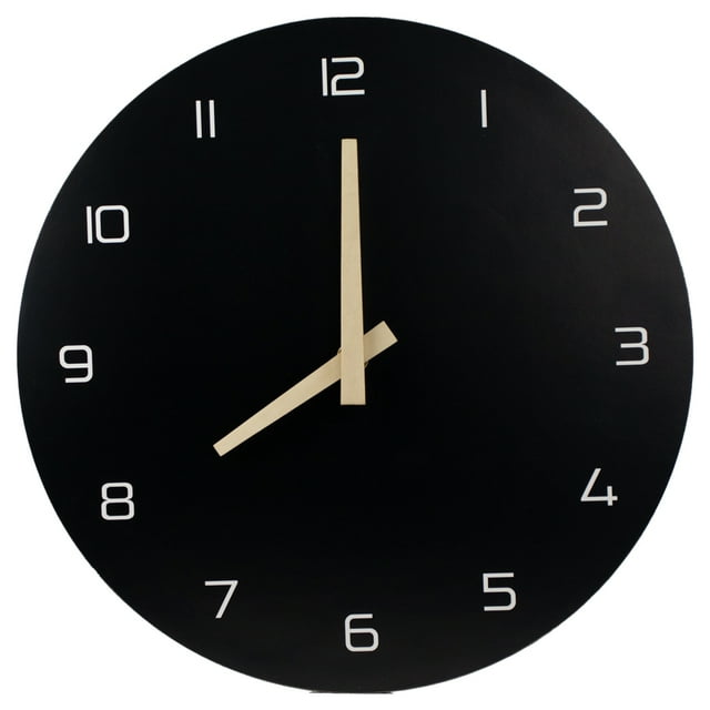 Reloj Pared Negro Manecillas Madera | 30x4x30 cm