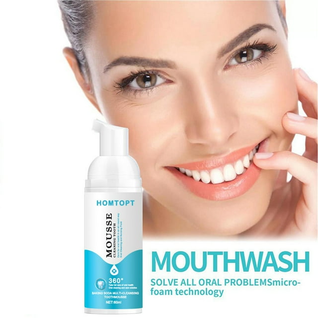 Homtopt Nuevo Limpiador Dental En Prensa Limpia Los Dientes Contra El Amarilleo, Las Manchas, La Caries y El Aliento Fresco (60Ml)