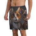 thumbnail image 2 of Pofeuu Wide Eyed Cartoon Cats Prin Men's Swim Trunks Quick Dry Bathing Suit Swimming Board Shorts Mesh Lining Beach Swimwear-Medium, 2 of 6