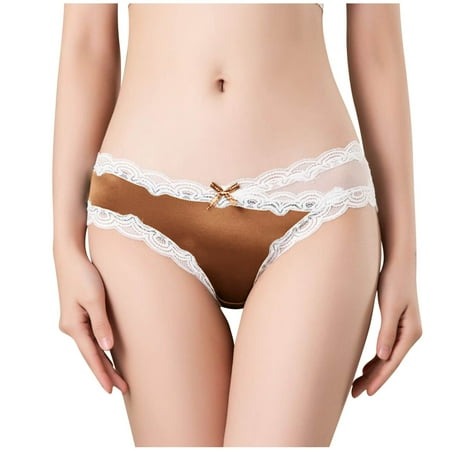 FAIWAD Women s Stretchy Lace Trimmed Underwear Low Waist Seamless Hollow Out Hipster Panty