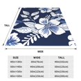 floral pattern with flowers on dark blue background blanket, soft