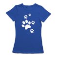 thumbnail image 1 of T-shirt Graphique Bleu Royal pour Femmes avec Pattes de Chat Mignonnes devant Moyen, 1 of 1