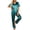 Blue Green, variant on Ekouaer Silk Satin Pajamas Set Women Short Sleeve Sleepwear Soft Button Down Loungewear Pjs Set