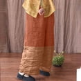 thumbnail image 6 of VEKDONE Women Wide Leg Pants Fashion Color Block Patchwork Palazzo Pants Summer Casual Elastic Waist Loose Fit Travel Trousers with Pockets Orange XXL, 6 of 6
