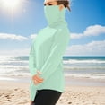 thumbnail image 2 of Aboser Womens UV Protection Sun Shirts with Mask Long Sleeve Rash Guard Plus Size Outdoor Cooling Workout Tops Athletic Hiking Golf Shirt Sky Blue XXXXXL, 2 of 9