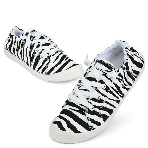 JENN ARDOR Canvas Sneakers Shoes for Women Low Tops Slip On Sneakers Casual Shoes Comfortable Fashion Sneakers Walking Shoes heel elastic