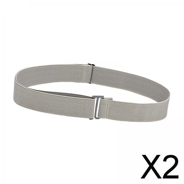 2x Cinturón Elástico con Hebilla Plana para Mujer, Cinturón Invisible a La Moda, Cinturones para Pantalones, Pantalones, Vestidos, Cinturón Elástico, 2 piezas