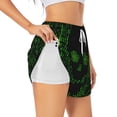 thumbnail image 3 of Lsque Numbers Skull Printed Women's Running Shorts with Liner Pockets,Elastic Quick Dry Workout Athletic Gym Yoga Shorts,Womens High Waist Shorts-XX-Large, 3 of 9