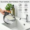 thumbnail image 3 of Stainless Steel Rice Washing Colander Bowl with Silicone Base and Handle Versatile Side Drainers Sturdy Robust for Cleaning Rinsing Fruits Vegetables and Beans, 3 of 11