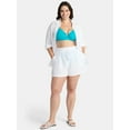 thumbnail image 2 of Time and Tru Women's and Women's Plus Textured Cotton Coverup Shorts, Sizes XS-3X, 2 of 3