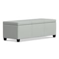 thumbnail image 5 of Avalon 48 inch Wide Transitional Storage Ottoman Bench in Light Stone Grey Linen Look Fabric, 5 of 10