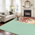 thumbnail image 2 of Large Area Rugs for Living Room Bedroom, Green Cat 6'x9' Rug Washable Carpet Runner Indoor Outdoor, Funny Animals Modern Art Non Slip Floor Mats Rug for Kitchen, Playroom, 2 of 8
