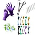 thumbnail image 1 of 20-Piece Eyebrow & Ear Cartilage Piercing Kit - 10 Curved Barbells, Glove + More, 1 of 1
