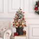 thumbnail image 3 of 2-pack 3-foot pre-lit mini artificial christmas trees con multi-mode leds y retro base, 3 of 7