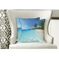 thumbnail image 4 of Ambesonne Travel Throw Pillow Cover 2 Pack, Anse Lazio Beach Surf, 18", Turquoise Blue Green, 4 of 6