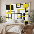 thumbnail image 3 of Yellow Black Grey Geometric Large Tapestry for Bedroom Wall Hanging Tapestry,Middle Century Modern Abstract Art Ceiling Backdrop Tapestries Poster Blanket Wall Decor for Living Room 85" x 90", 3 of 8